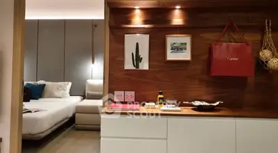 Modern bedroom with stylish decor and cozy ambiance