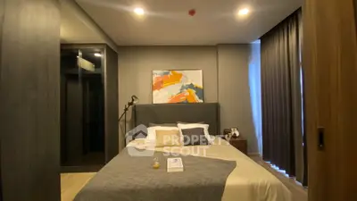 Modern bedroom with stylish decor and cozy ambiance