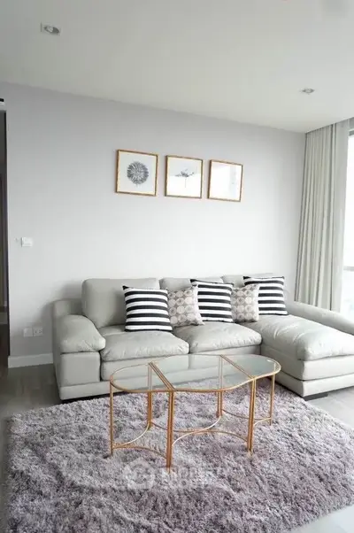 Modern living room with stylish sofa and elegant decor