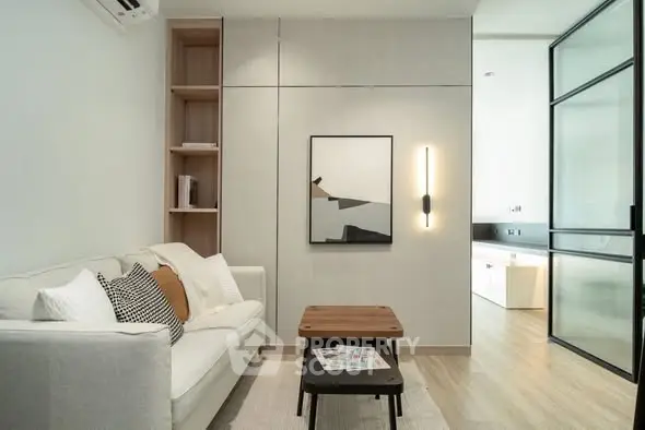 Modern living room with stylish decor and natural light