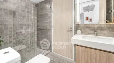 Modern bathroom with sleek design and elegant fixtures