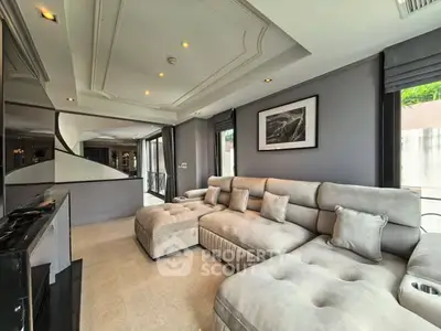 Luxurious modern living room with plush sectional sofa and elegant decor