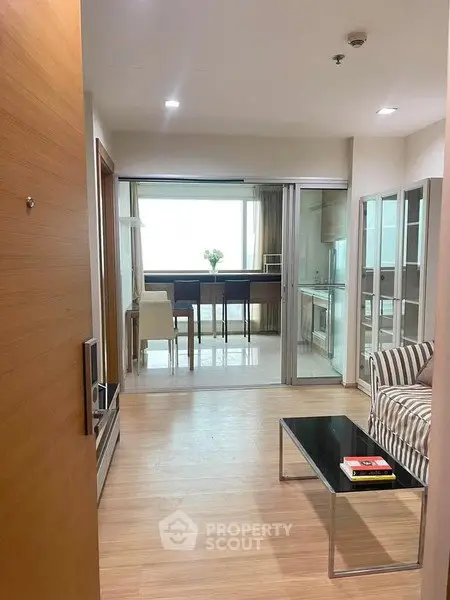 Modern apartment interior with open layout and stylish furnishings
