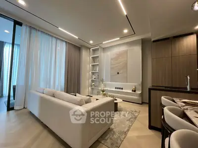 Luxurious modern living room with elegant decor and spacious seating area