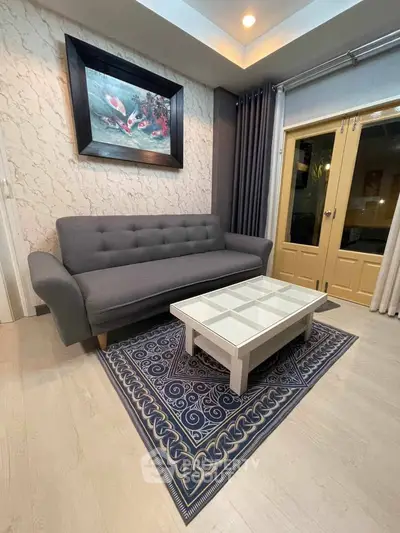 Stylish living room with modern sofa and elegant decor