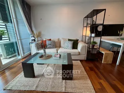 Stylish living room with modern decor and natural light