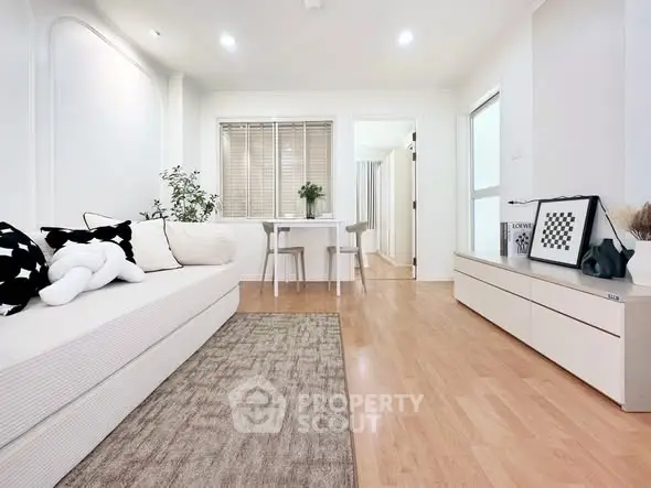 Modern living room with stylish decor and natural light