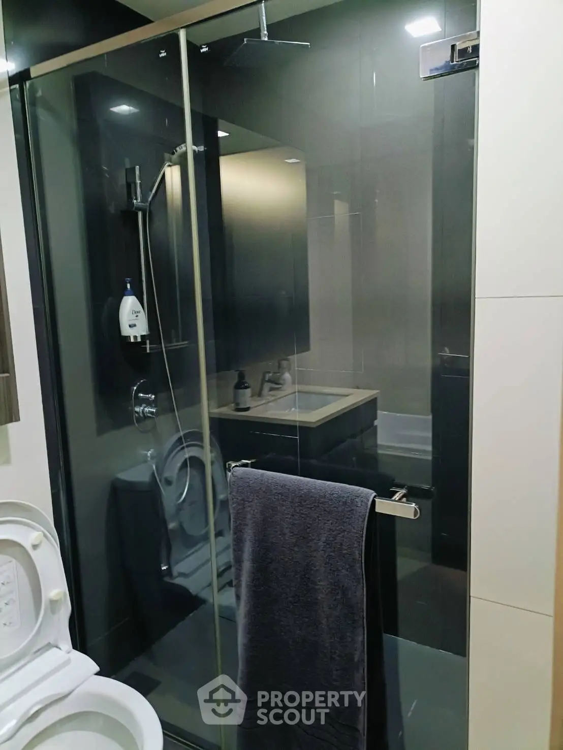 Modern bathroom with sleek fixtures and contemporary design