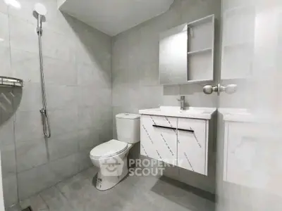 Modern bathroom with sleek fixtures and minimalist design