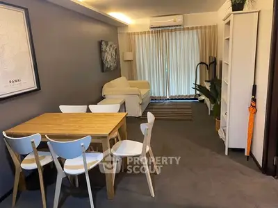 Stylish living room with modern furniture and natural light