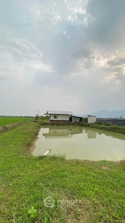 Charming rural property with serene pond and lush greenery, perfect for tranquil living.
