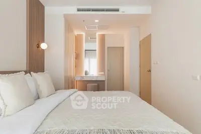Modern bedroom with elegant decor and cozy ambiance