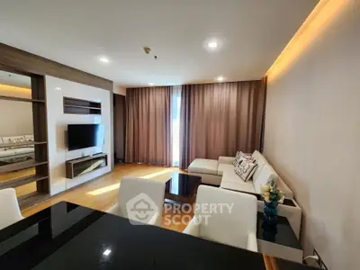 Spacious modern living room with elegant decor and natural light