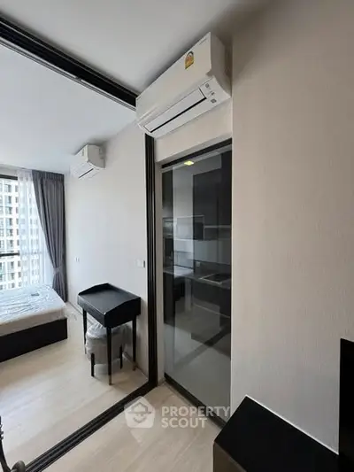 Modern apartment interior with air conditioning and sleek design