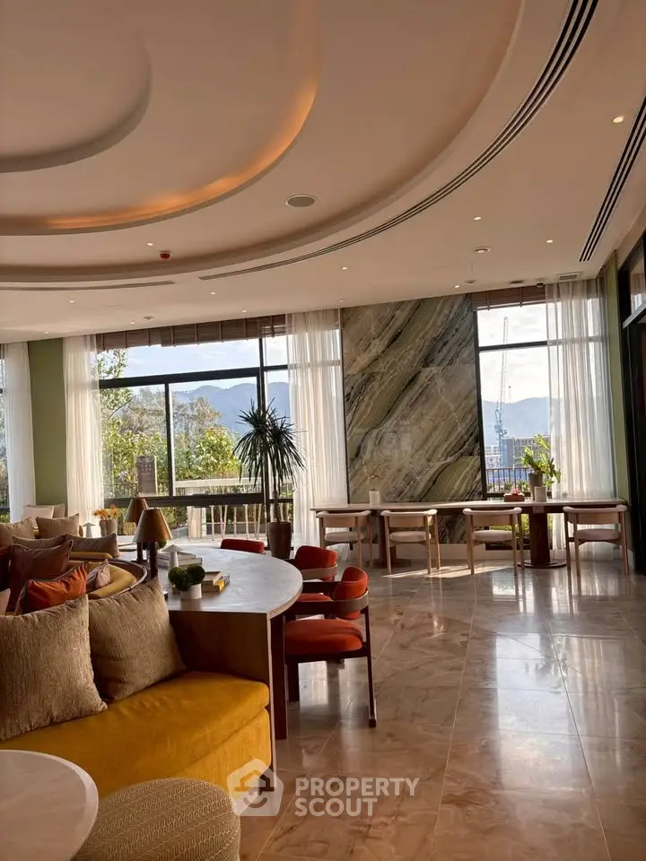 Luxurious living room with panoramic views and elegant decor