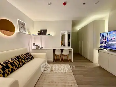 Stylish living room with modern decor and cozy seating area