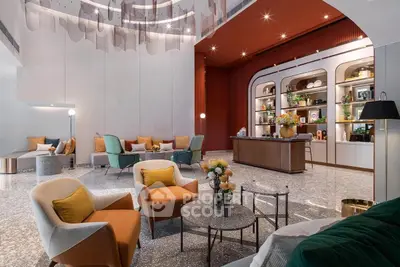 Luxurious modern living room with stylish furniture and elegant decor