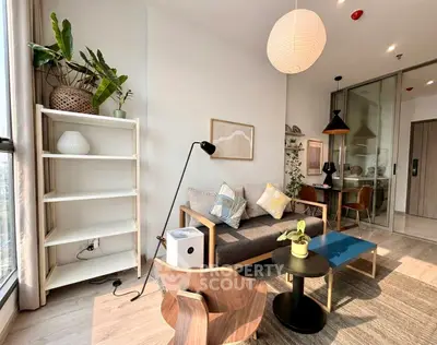 Modern living room with stylish decor and natural light