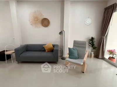 Modern living room with stylish decor and natural light