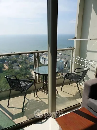 Stunning balcony with ocean view, perfect for relaxation and enjoying the scenery.