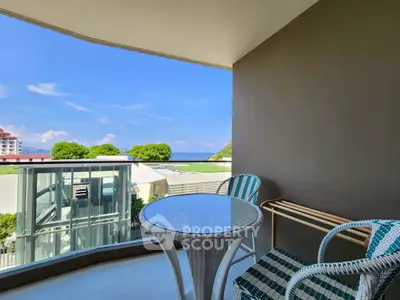 Stunning balcony with ocean view, perfect for relaxation and enjoying the serene surroundings.