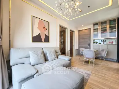 Modern living room with stylish decor and comfortable seating