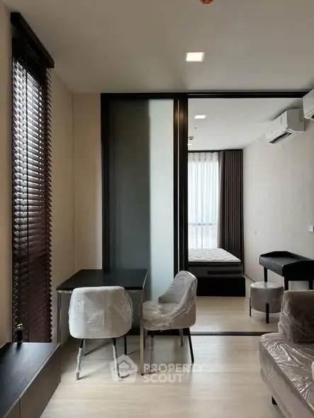Modern apartment interior with stylish furniture and natural light