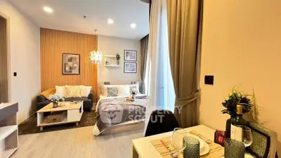 Cozy modern studio apartment with stylish decor and natural light