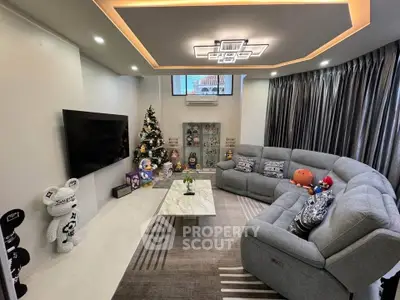 Modern living room with plush sectional sofa and stylish decor