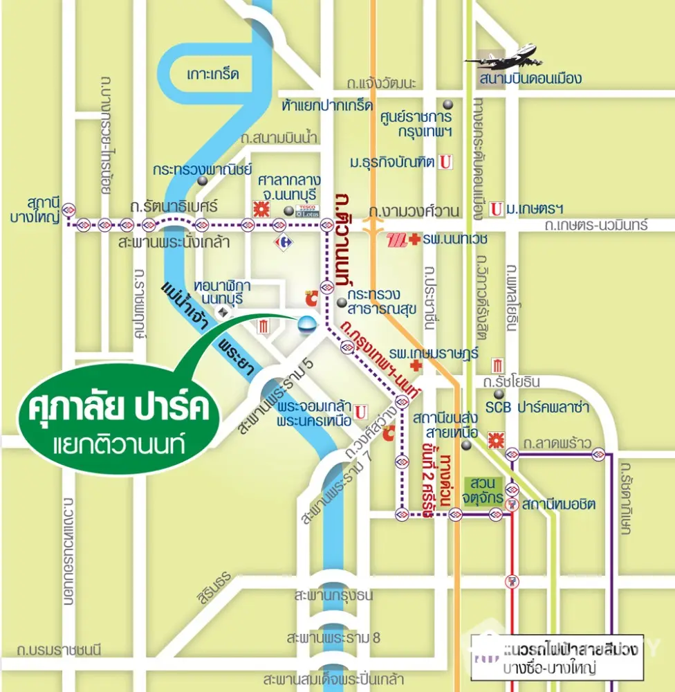 Detailed map showcasing Sukhumvit area with transit routes and landmarks.