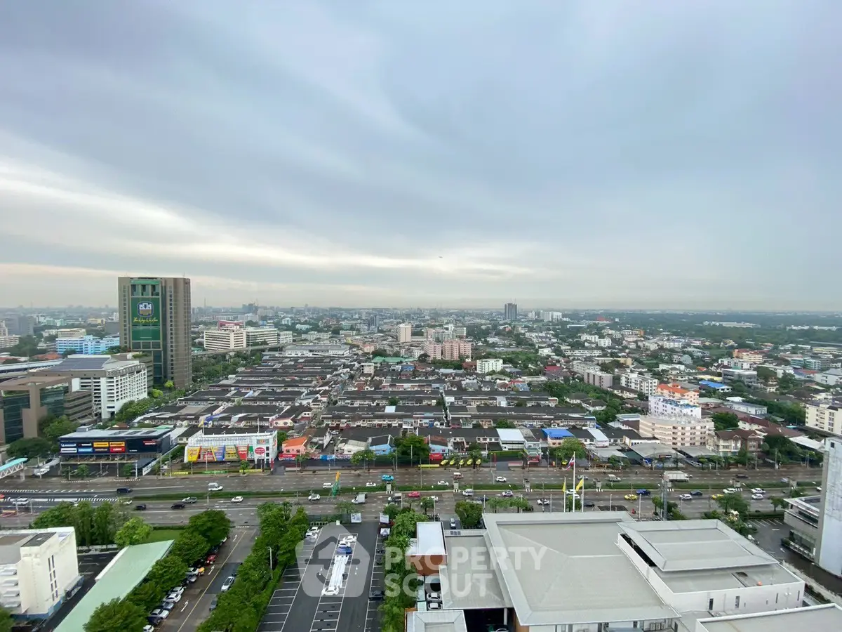 Stunning cityscape view from high-rise building showcasing urban landscape and skyline.