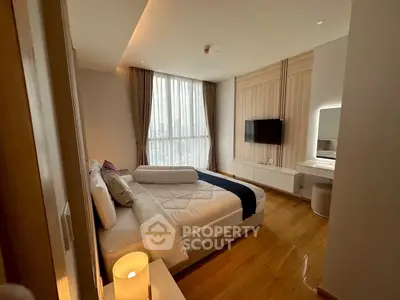 Luxurious modern bedroom with elegant decor and natural light