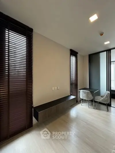 Modern study room with sleek design and natural light