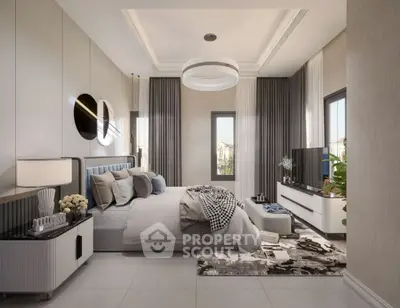 Luxurious modern bedroom with elegant decor and natural light