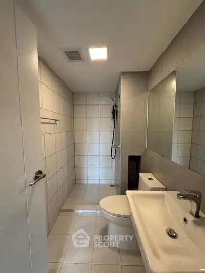 Modern bathroom with sleek fixtures and elegant design