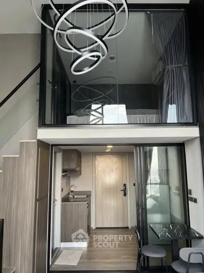 Modern loft apartment with stylish interior and mezzanine bedroom