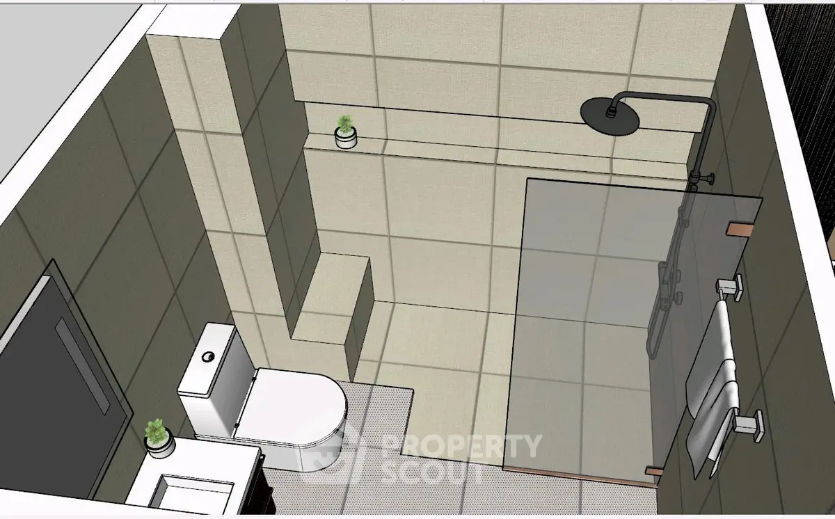 Modern bathroom design with sleek shower and contemporary fixtures