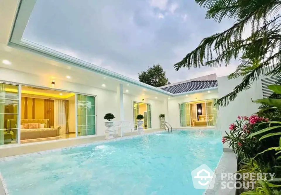 Luxurious villa with private pool and modern design, perfect for relaxation and entertainment.