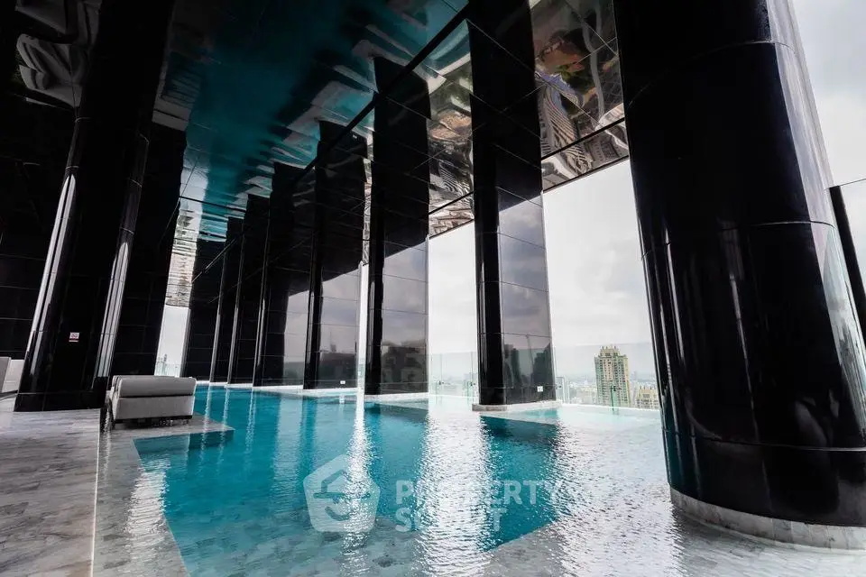 Luxurious rooftop infinity pool with stunning city views and modern architecture.