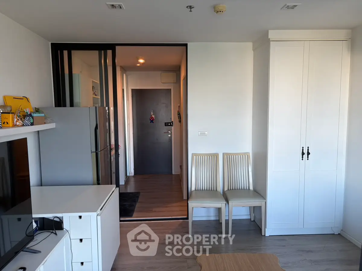 Modern living room with sleek furniture and stylish decor