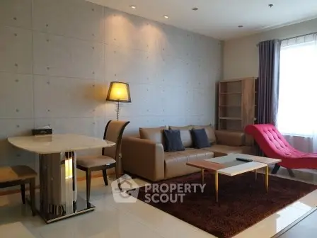 Modern living room with stylish furniture and natural light