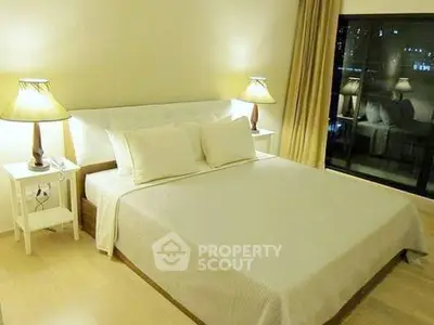 Luxurious modern bedroom with city view and elegant decor