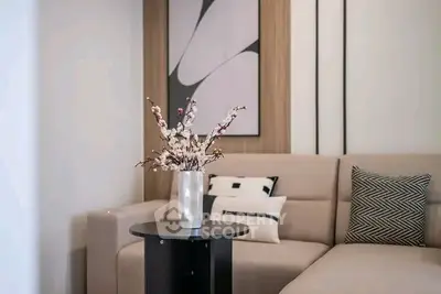 Modern living room with stylish decor and comfortable seating