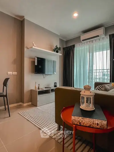 Modern living room with stylish decor and natural light