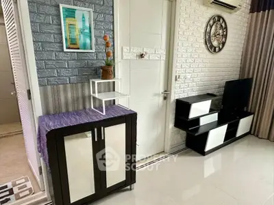 Modern living room with stylish decor and sleek furniture
