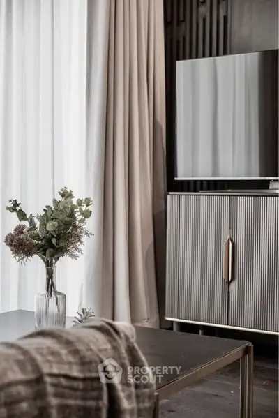 Stylish modern living room with elegant decor and natural light