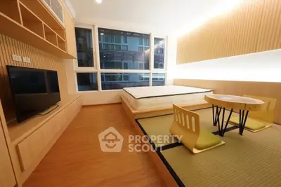 Modern bedroom with minimalist design and large window view