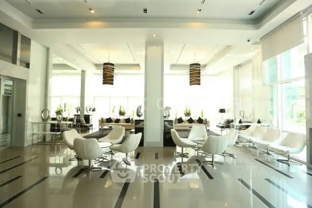Luxurious modern lobby with elegant seating and natural light