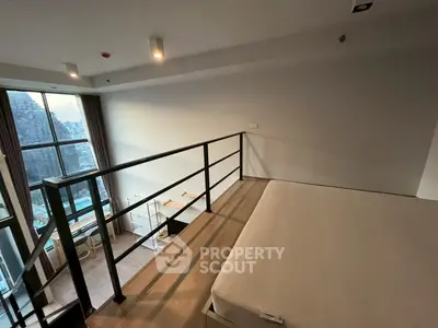 Modern loft apartment with mezzanine and city view