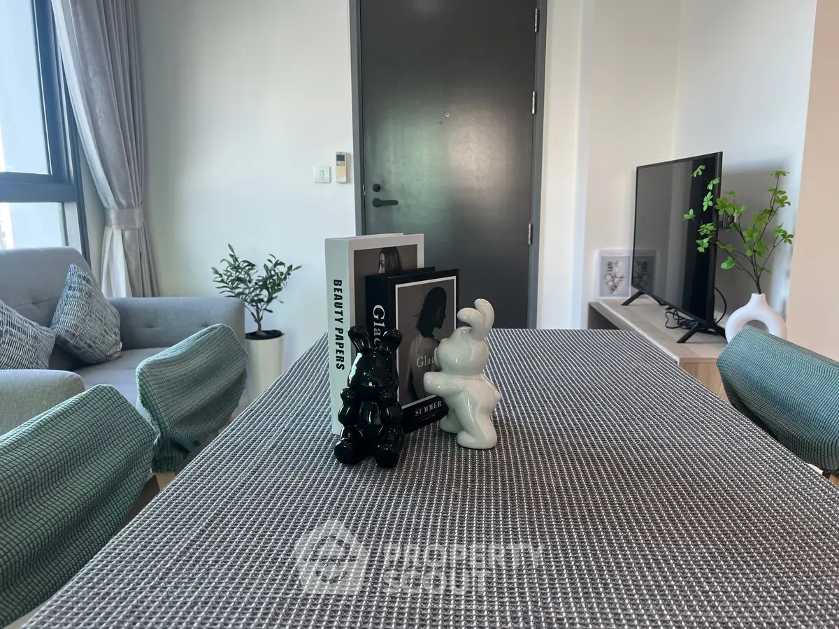 Modern living room with stylish decor and natural light